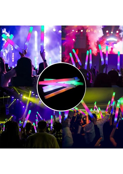 6 Adet Köpük Sopa 6/15/30/50/60 Paket Toplu Renkli LED Parlayan Çubuklar Rgb Glow Köpük Sopa Şerefe Tüp Koyu Işık Doğum Günü Düğün Parti Malzemeleri (Yurt Dışından) indirimleri