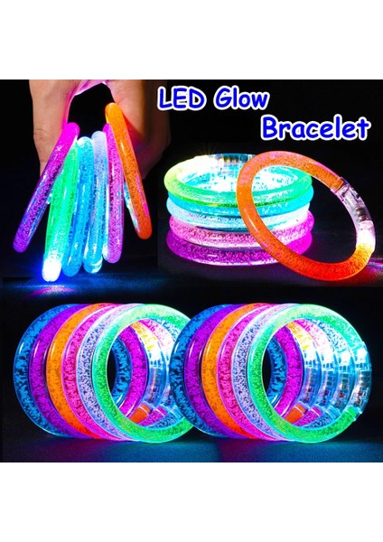 Mavi 10 Adet 10/15/30/50 Adet LED Işık Up Bilezikler Neon Parlayan Bileklik Aydınlık Bileklikler Karanlıkta Glow Parti Malzemeleri Çocuklar Yetişkinler Için (Yurt Dışından) fiyatları