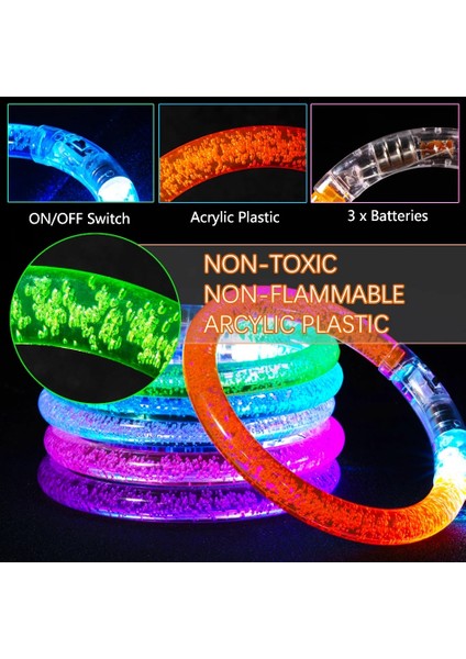 Mavi 10 Adet 10/15/30/50 Adet LED Işık Up Bilezikler Neon Parlayan Bileklik Aydınlık Bileklikler Karanlıkta Glow Parti Malzemeleri Çocuklar Yetişkinler Için (Yurt Dışından) fırsatları