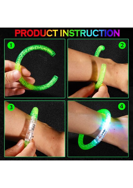 Mavi 10 Adet 10/15/30/50 Adet LED Işık Up Bilezikler Neon Parlayan Bileklik Aydınlık Bileklikler Karanlıkta Glow Parti Malzemeleri Çocuklar Yetişkinler Için (Yurt Dışından) indirimleri
