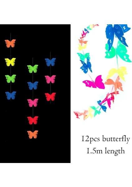 Kağıt Çelenk G Blacklight Neon Parti Malzemeleri Karanlıkta Parlayan Neon Flamalar Garland Floresan Balon Uv Bant Blacklight Parti Dekoru Için (Yurt Dışından)
