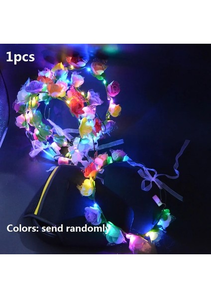 18 1 Adet Çocuklar Yetişkin LED Tiara Taç Kulak Light Up Kafa Bandı Çiçek Çelenk Neon Parti Saç Bandı Doğum Günü Hediyesi Düğün Cadılar Bayramı (Yurt Dışından)