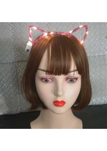 18 1 Adet Çocuklar Yetişkin LED Tiara Taç Kulak Light Up Kafa Bandı Çiçek Çelenk Neon Parti Saç Bandı Doğum Günü Hediyesi Düğün Cadılar Bayramı (Yurt Dışından)