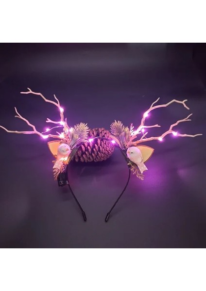 29 Kadın Kızlar Parti LED Kızdırma Bandı Elk Berry Boynuz Light Up Ağaç Dalı Cosplay Doğum Günü Noel Navidad Dekorasyon 2023 (Yurt Dışından)