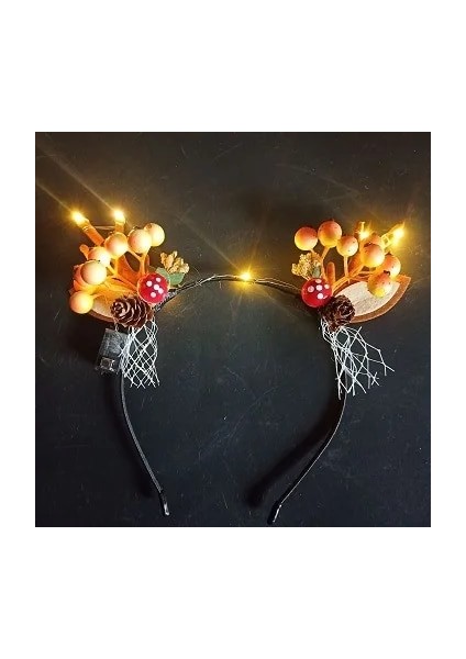 Stil 5 Kadın Kızlar Parti LED Glow Kafa Bandı Elk Berry Boynuz Light Up Ağaç Dalı Cosplay Doğum Günü Noel Navidad Dekorasyon 2023 (Yurt Dışından)