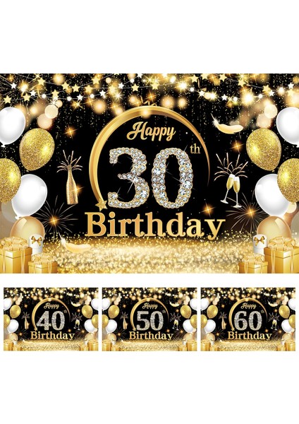 2008-09 Siyah Altın Mutlu Doğum Günü Zemin Banner Balon Yıldız Poster Standında Zemin Doğum Günü Photozone Arka Plan Duvar Parti Dekoru (Yurt Dışından) indirimleri