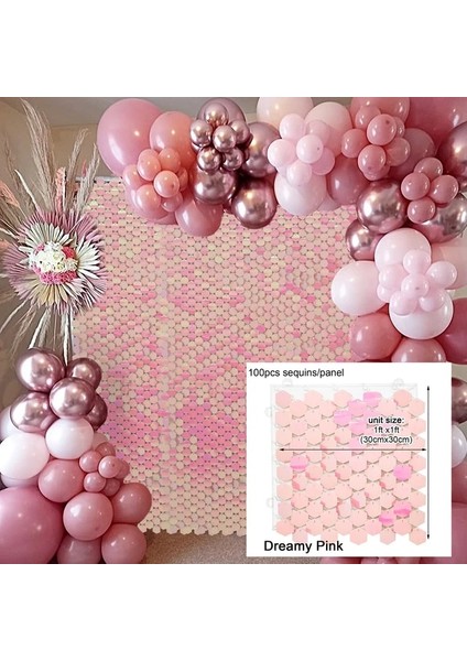 Rüya Gibi Pembe 3 Yanardöner Parti Payet Zemin Lazer Glitter Kare Duvar Dekor Düğün Bebek Duş Doğum Günü Dekorasyon Yetişkin Yıldönümü (Yurt Dışından)