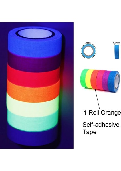 1 Adet Turuncu Bant Siyah Işık Neon Parti Yüz ve Vücut Boyası Glow Panit Renk Güzellik Makyaj Vücut Boyası Uv Blacklight Neon Floresan Parti Malzemeleri (Yurt Dışından)