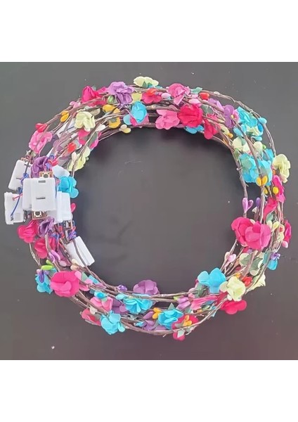 Karışık Renkler 2 10 Adet 10/20/30/40 Pcs Çiçek Çelenk Aydınlık 10-Led Başlık Çelenk Taç Çiçek Kafa Bandı Düğün Parti Çelenkler Için Parlayan Çelenk (Yurt Dışından)