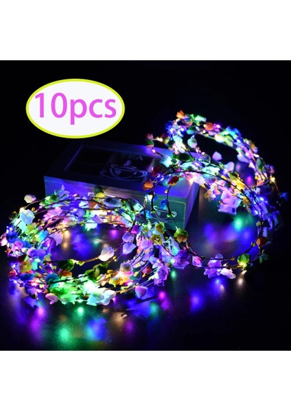 Karışık Renkler 2 10 Adet 10/20/30/40 Pcs Çiçek Çelenk Aydınlık 10-Led Başlık Çelenk Taç Çiçek Kafa Bandı Düğün Parti Çelenkler Için Parlayan Çelenk (Yurt Dışından) modelleri