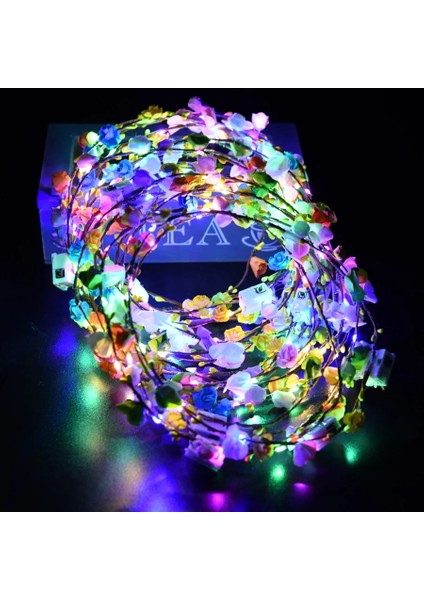 Karışık Renkler 2 10 Adet 10/20/30/40 Pcs Çiçek Çelenk Aydınlık 10-Led Başlık Çelenk Taç Çiçek Kafa Bandı Düğün Parti Çelenkler Için Parlayan Çelenk (Yurt Dışından) fırsatları