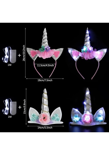 18 1 Light Up Unicorn Kafa Bandı Kızlar Için Doğum Günü Partisi Süslemeleri Kız Şapkalar Hairbands LED Işıkları ile Unicorn Parti Malzemeleri (Yurt Dışından) fiyatları