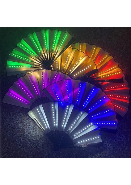 Turuncu Papyon Glow Katlanır LED Fan Dans Işıkları Fan Gece Gösterisi Floresan Bar Gece Kulübü Parti Hediyeleri Karanlıkta Glow Cadılar Bayramı Dekorasyon (Yurt Dışından) fırsatları