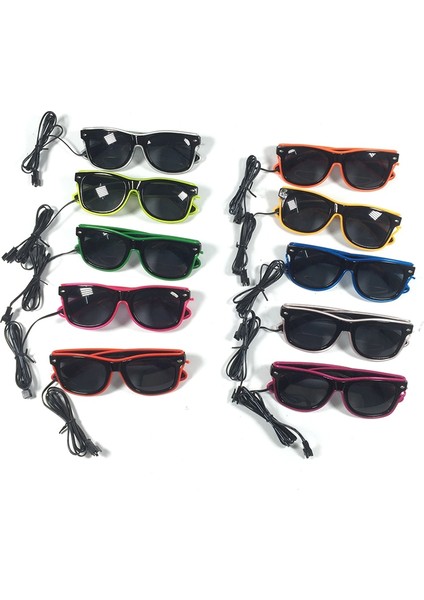 Renkli 4 Yenilik Glow Sunglass LED Gözlük Light Up El Yanıp Sönen Aydınlık Gözlük Düğün Doğum Günü Dekorasyon Glow Parti Malzemeleri (Yurt Dışından) modelleri