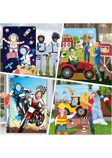 Astronot Zemin Parti Lehine Dekor Çocuklar Için Motokros Dış Uzay Banner Fotoğraf Sahne Yüz Delik Fotoğraf Arka Plan Çiftlik Inşaatı (Yurt Dışından) fiyatları