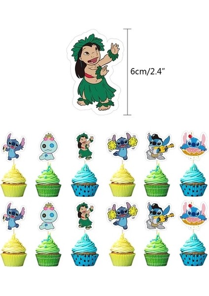 24 Adet Kek Lilo ve Stitch Geçici Dövmeler Çıkartmalar Çocuklar Için Doğum Günü Partisi Malzemeleri Süslemeleri Erkek Kız Parti Oyunu Ödül Çıkartmalar (Yurt Dışından)