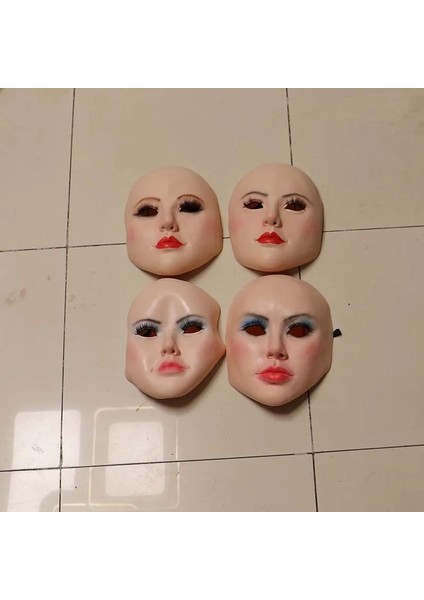 A4 Yaratıcı Kişilik Maskesi Kel Güzellik Tam Yüz Saç Maskara Maskesi Cadılar Bayramı Partisi Masquerade Cosplay Rol Yapma Sahne (Yurt Dışından)