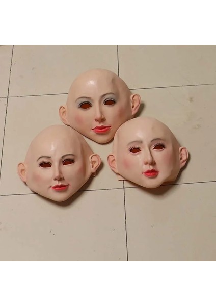 A4 Yaratıcı Kişilik Maskesi Kel Güzellik Tam Yüz Saç Maskara Maskesi Cadılar Bayramı Partisi Masquerade Cosplay Rol Yapma Sahne (Yurt Dışından)