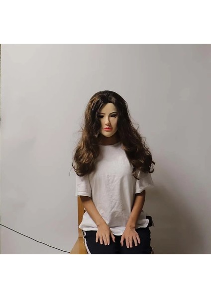 A4 Yaratıcı Kişilik Maskesi Kel Güzellik Tam Yüz Saç Maskara Maskesi Cadılar Bayramı Partisi Masquerade Cosplay Rol Yapma Sahne (Yurt Dışından)