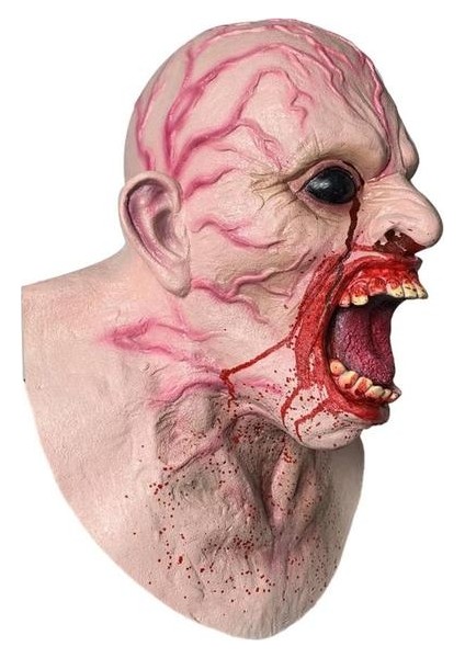 Kırmızı Cadılar Bayramı Korku Maskesi Premium Lateks Korkunç Korkunç Maskeler Komik Parti Cosplay Prop Tam Yüz Kapak Prank Şaka (Yurt Dışından)