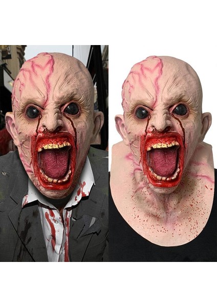 Kırmızı Cadılar Bayramı Korku Maskesi Premium Lateks Korkunç Korkunç Maskeler Komik Parti Cosplay Prop Tam Yüz Kapak Prank Şaka (Yurt Dışından) modelleri