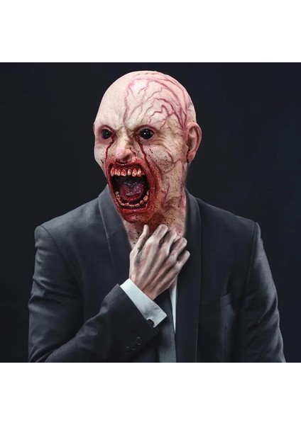 Kırmızı Cadılar Bayramı Korku Maskesi Premium Lateks Korkunç Korkunç Maskeler Komik Parti Cosplay Prop Tam Yüz Kapak Prank Şaka (Yurt Dışından) indirimleri