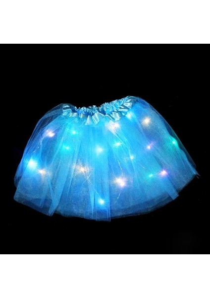 Mavi Kelebek Payet Kanatları Parlayan Örgü Tutu Etek Glow Parti Kız Bir 1. 2. Doğum Günü Partisi Giydirme Küçük Peri Bebek Duş (Yurt Dışından)