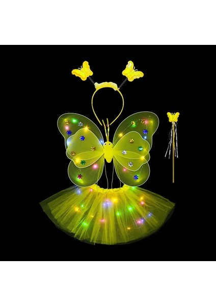 Mavi Kelebek Payet Kanatları Parlayan Örgü Tutu Etek Glow Parti Kız Bir 1. 2. Doğum Günü Partisi Giydirme Küçük Peri Bebek Duş (Yurt Dışından) modelleri