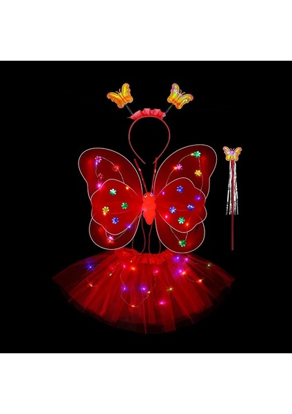 Mavi Kelebek Payet Kanatları Parlayan Örgü Tutu Etek Glow Parti Kız Bir 1. 2. Doğum Günü Partisi Giydirme Küçük Peri Bebek Duş (Yurt Dışından) indirimleri