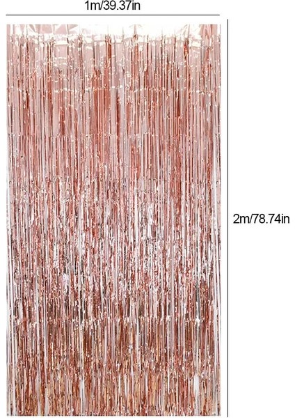 Mavi 2 Paket Metalik Folyo Saçak Tinsel Perde Yetişkin Çocuk Doğum Günü Partisi Zemin Düğün Dekorasyon Bebek Duş Favor Malzemeleri (Yurt Dışından)