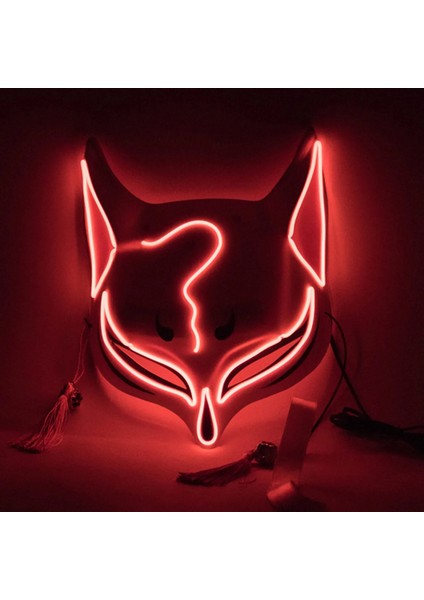 Rd Pvc Cadılar Bayramı Clubbing Işıklı Kitsune Tilki LED Maske Dıy Kostüm Rave Cosplay Edc Parti Parti Maskeleri (Yurt Dışından) fiyatları