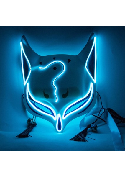 Rd Pvc Cadılar Bayramı Clubbing Işıklı Kitsune Tilki LED Maske Dıy Kostüm Rave Cosplay Edc Parti Parti Maskeleri (Yurt Dışından) modelleri