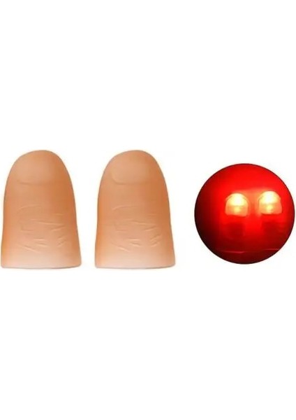 Kırmızı 2 Adet Sihirli LED Akülü Başparmak Parmak Işık Trick Prop Parti Kaynağı Akülü Taşınabilir Başparmak Işığı Masquerade Için (Yurt Dışından)