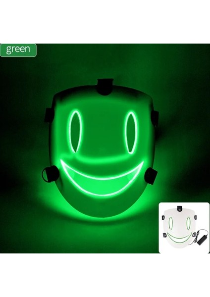 03 Sıcak Neon Parlayan Film Tema Maskesi Japon LED Işıklı Yüksek Rise Invasion Maske Cosplay Cadılar Bayramı Partisi Işık Up Maske Sahne (Yurt Dışından)
