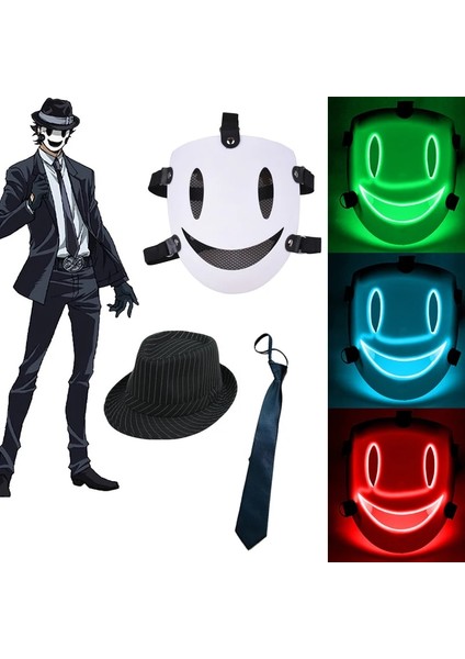 03 Sıcak Neon Parlayan Film Tema Maskesi Japon LED Işıklı Yüksek Rise Invasion Maske Cosplay Cadılar Bayramı Partisi Işık Up Maske Sahne (Yurt Dışından) fırsatları