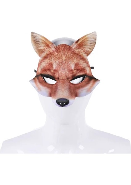 Sarı Tilki Cadılar Bayramı 3D Kaplan Domuz Tilki Hayvan Maskesi Masquerade Parti Cosplay Kostüm Aksesuarları Sahne Unisex Hayvanlar Yarım Yüz Maskeleri (Yurt Dışından)