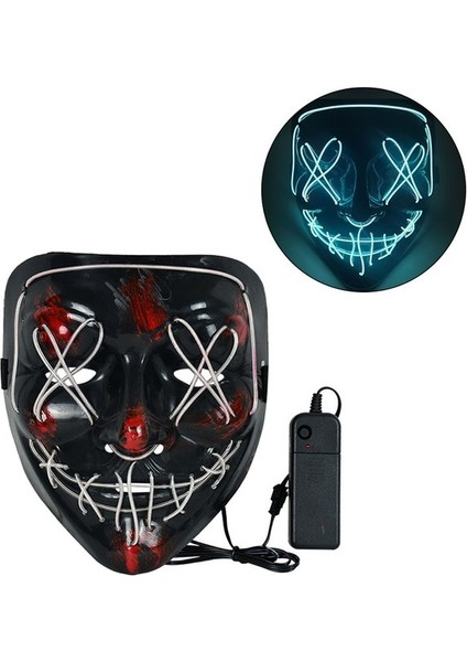 K03 1p Korkunç Cadılar Bayramı Colplay Light Up Tasfiye Maskesi Cadılar Bayramı Masquerade Partisi LED Yüz Maskeleri Çocuklar Erkekler Kadınlar Için Karanlıkta Parlayan Maske (Yurt Dışından)