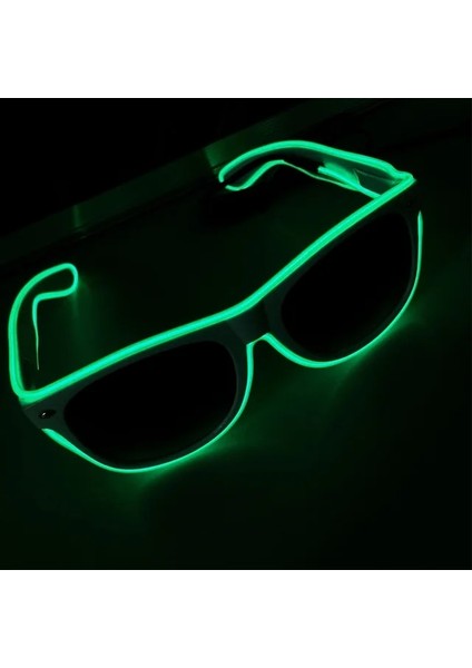 Yeşil LED Işıklı Gözlük El Tel Neon Işık Up Visor Gözlük Bar Parti Eyeware Glow Gözlük Cadılar Bayramı Için Yanıp Sönen Gece Aydınlatma (Yurt Dışından)