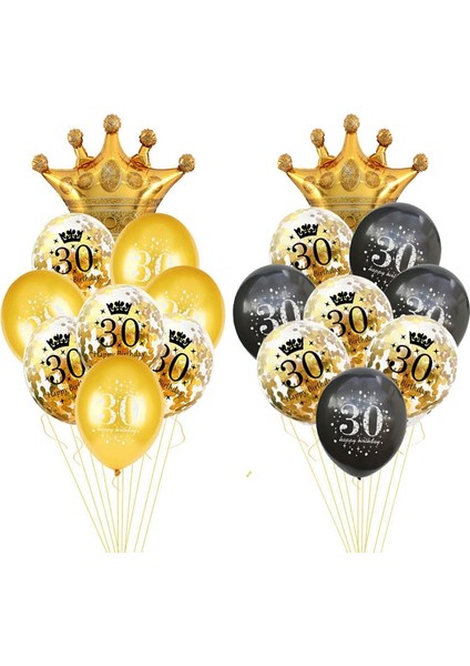 11 Adet 50 Takım Siyah Altın 30 40 50 60 Yıl Doğum Günü Partisi Konfeti Balonu 30TH 50TH Doğum Günü Partisi Süslemeleri Yetişkin Parti Balon Hava Globos (Yurt Dışından)