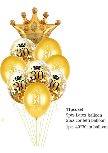 11 Adet 50 Takım Siyah Altın 30 40 50 60 Yıl Doğum Günü Partisi Konfeti Balonu 30TH 50TH Doğum Günü Partisi Süslemeleri Yetişkin Parti Balon Hava Globos (Yurt Dışından)