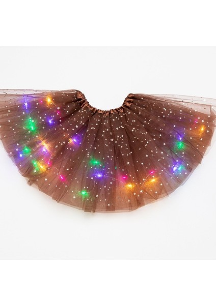 B08 LED Parlayan Işık Çiçek Prenses Tutu Etekler Peri Kostüm Kız Light Up Etek Glow Kafa Bandı Düğün Parti Kostüm Cosplay (Yurt Dışından)