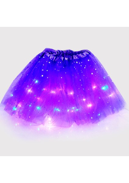 B08 LED Parlayan Işık Çiçek Prenses Tutu Etekler Peri Kostüm Kız Light Up Etek Glow Kafa Bandı Düğün Parti Kostüm Cosplay (Yurt Dışından) fiyatları
