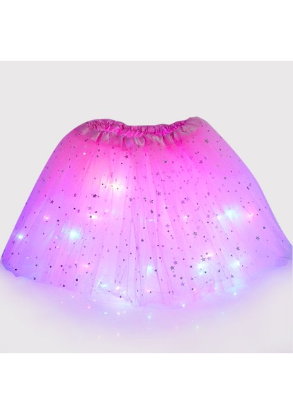 B08 LED Parlayan Işık Çiçek Prenses Tutu Etekler Peri Kostüm Kız Light Up Etek Glow Kafa Bandı Düğün Parti Kostüm Cosplay (Yurt Dışından) fırsatları
