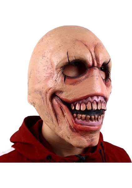 Şeytan Beyaz Cadılar Bayramı Şeytan Lateks Maske Sırıtan Ürpertici Şeytan Maskeleri Cosplay Korku Parti Kostüm Sahne (Yurt Dışından) modelleri