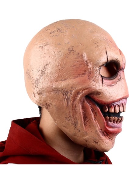 Şeytan Beyaz Cadılar Bayramı Şeytan Lateks Maske Sırıtan Ürpertici Şeytan Maskeleri Cosplay Korku Parti Kostüm Sahne (Yurt Dışından) fırsatları
