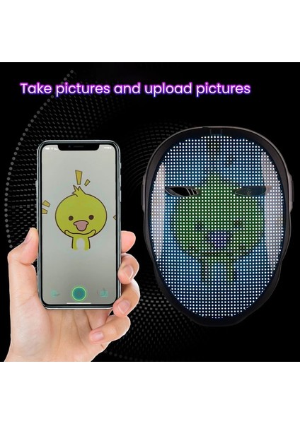 Gözlük A Cadılar Bayramı LED Neon Parlayan Maske Rgb Tam Renkli Yüz Değişen Aydınlık Değişken Yüz Fotoğraf Animasyonlu Düzenleme Dıy Maske Parti Dekoru (Yurt Dışından) fiyatları