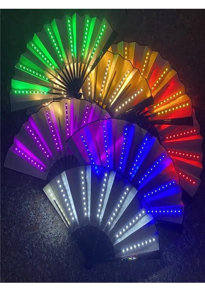 Rd Glow Katlanır LED Fan Dans Işıkları Gece Gösterisi Dj Floresan Bar Gece Kulübü Parti Hediyeler Cadılar Bayramı Dekorasyon Renk Değişen Fan (Yurt Dışından) fiyatları