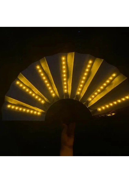 Rd Glow Katlanır LED Fan Dans Işıkları Gece Gösterisi Dj Floresan Bar Gece Kulübü Parti Hediyeler Cadılar Bayramı Dekorasyon Renk Değişen Fan (Yurt Dışından) modelleri