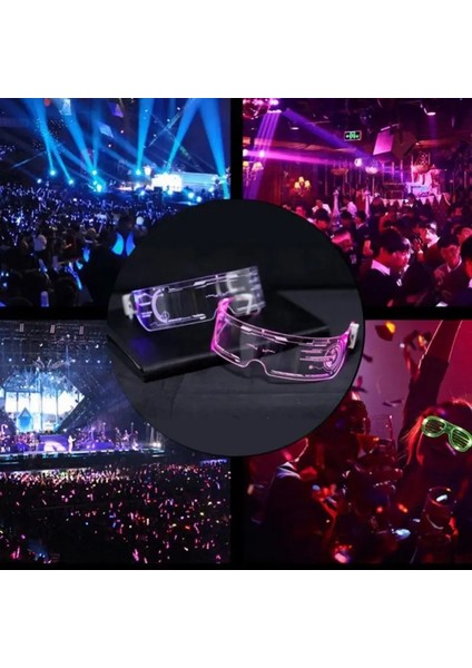 Pembe LED Işıklı Gözlük Neon Parti Gözlüğü Müzik Bar Ktv Sevgililer Günü Partisi Dekorasyon LED Gözlük Festivali Performans Prop (Yurt Dışından) fırsatları