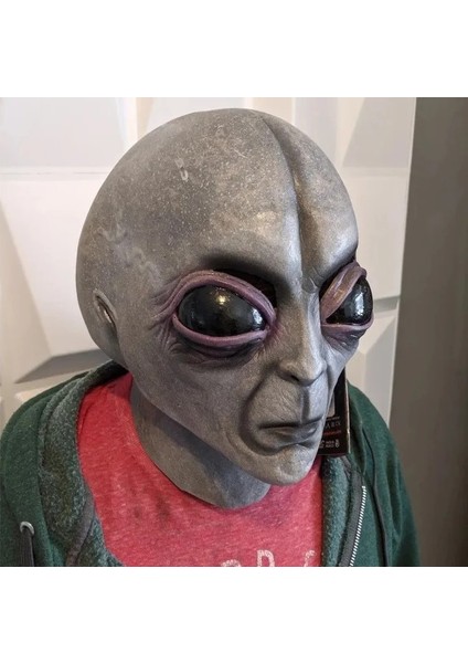 E Yeni Serin Uzaylı Maskesi Cadılar Bayramı Korku Maskesi Ürpertici Kostüm Partisi Cosplay Sahne Erkekler Lateks Korkunç Maske Tam Headdress Korku Maskesi (Yurt Dışından) fırsatları